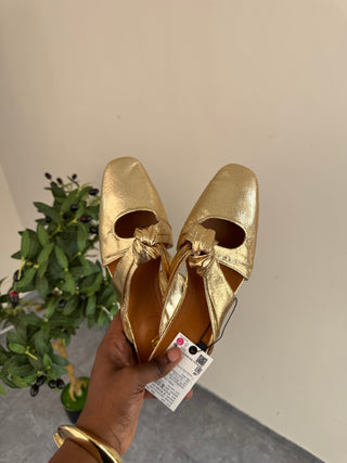 Gaia Gold Halfshoe Flats
