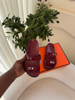 Winnie Wine Double Strap Slipper