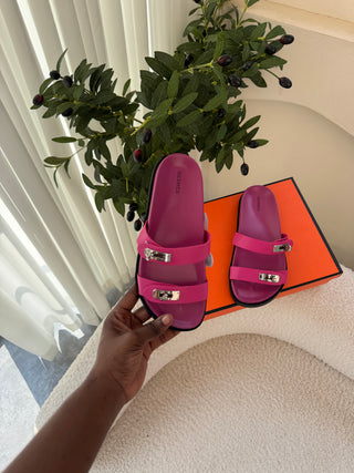 Winnie Pink Double Strap Slipper