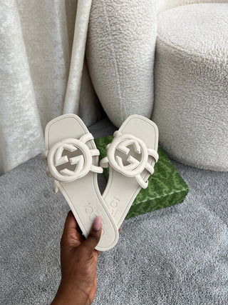 Luna offwhite Jelly Slides