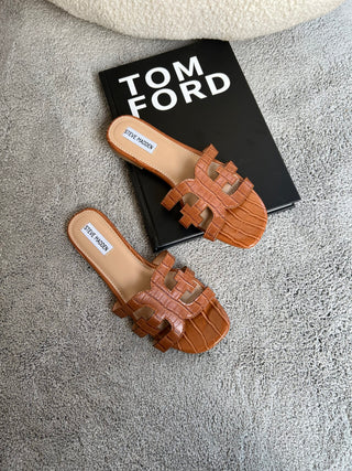 Eloise brown flat slip ons