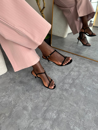Serena Black Suede Sandal Heel