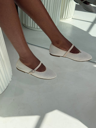 Deidre Nude Mesh Ballet Flats
