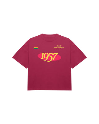 Stay Sixteen 1957 Ghana Tee in Maroon - Men’s