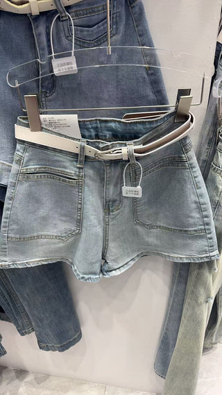 Lexi High-Rise Denim Shorts (without the belt)