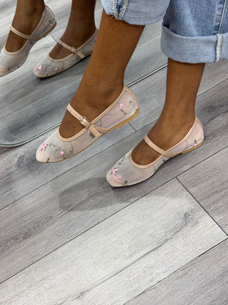 Blossom Mary Jane Mesh Flats
