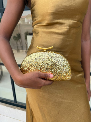 Carvela Gold Marbel Clutch