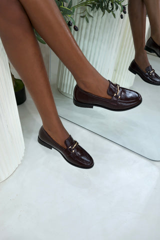 Dainess Maroon Penny Loafers