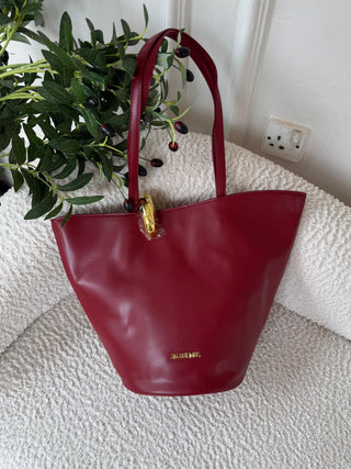 Josephine AD Maroon Asymmetric Tote Bag