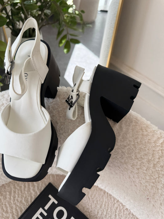 Zoey White Platform Sandals