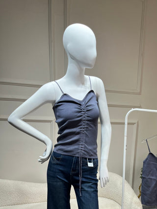 Quincy Grey Tank top with Spaghetti Straps