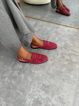 Aubrey Wine Flat Halfshoe Sling