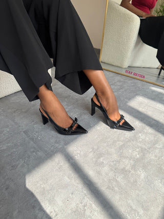 Kora Black Sling Back Heels