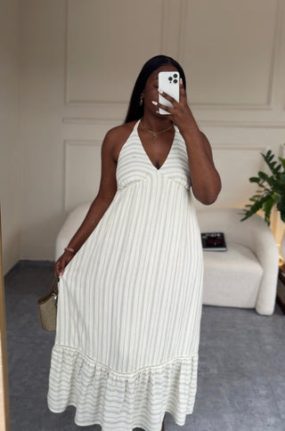 Krista Blue Stripe Maxi Dress