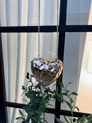 Megan Love Shaped Clutch - Silver