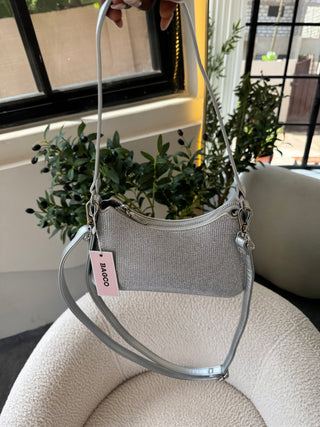 Maeve Silver Asymmetric Shoulder Bag
