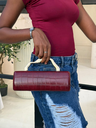 Bacie Wine Top Handle Evening Clutch