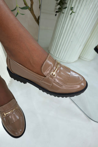 Alessia Nude Patent Loafers