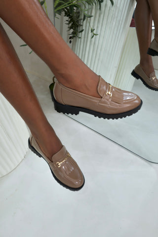 Alessia Nude Patent Loafers