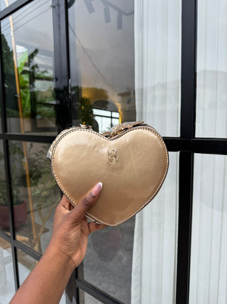 Jamie Gold Love Shaped Crossbody Bag