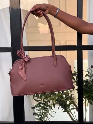 Summer Reddish Brown Structured Tote Bag