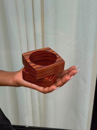 Abena Chunky Wooden Bangles - Dark Shaded