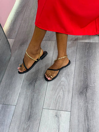 Misa Flat Sandal - Black