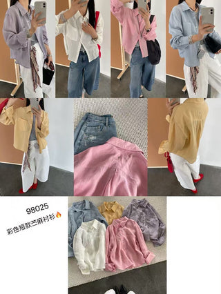 Heather Lilac Linen Shirt