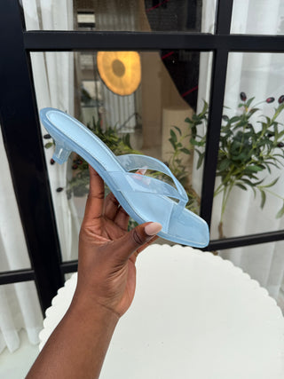 Hanna Pale Blue Jelly Kitten Heels