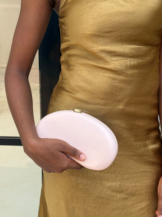Karissa Pink Bean-Shaped Clutch