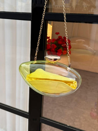 Louisa Yellow Transparent Clutch