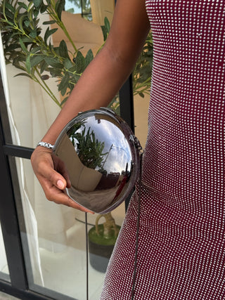Tomi Grey Egg-Shaped Evening Clutch