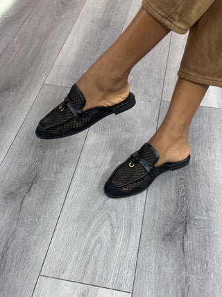 Siwar Black Mesh flats