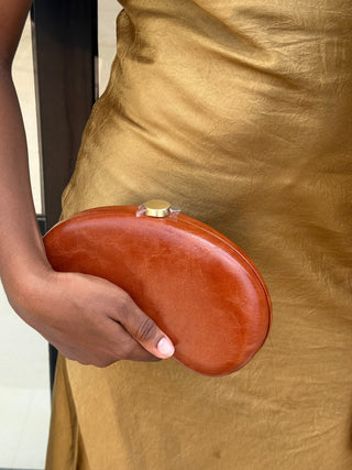 Karissa Brown Bean-Shaped Clutch