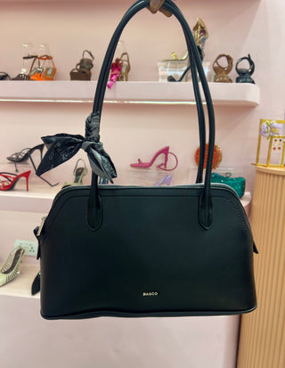 Summer Black Structured Tote Bag