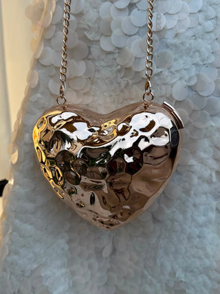 Megan Love Shaped Clutch - Gold