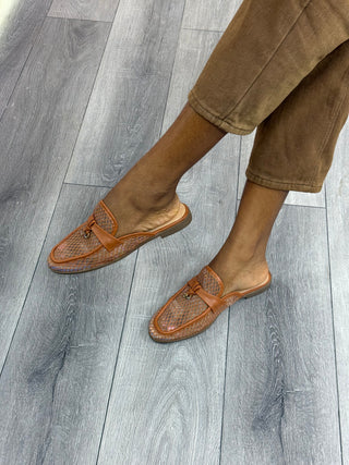 Siwar Brown Mesh Mules