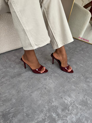 Linda Wine Patent Mules