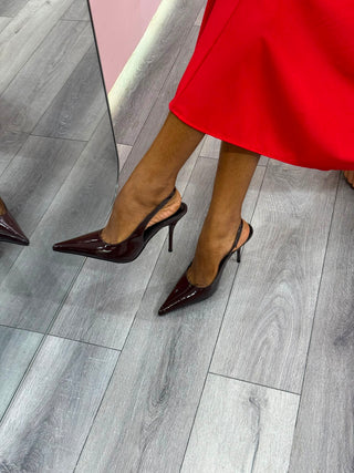 Mae Chocolate Sling Back Heels