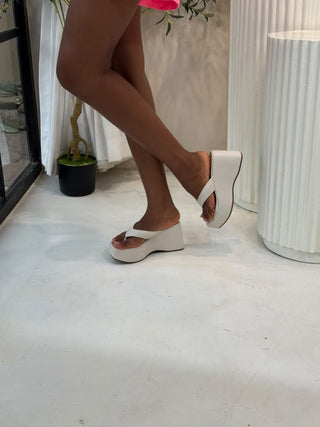 Bianca White Wedge