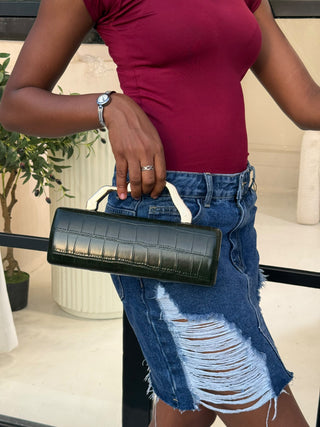 Bacie Dark Green Top Handle Evening Clutch