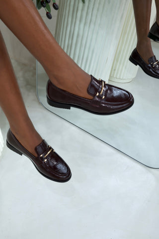 Dainess Maroon Penny Loafers