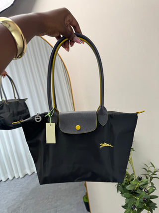 Eliana Black Mid Size Tote Bag