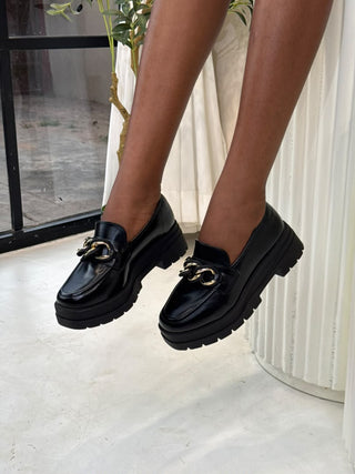 Luisa Black Chunky Loafers