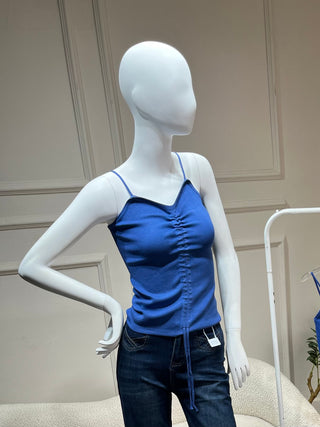 Quincy Blue Tank top with Spaghetti Straps