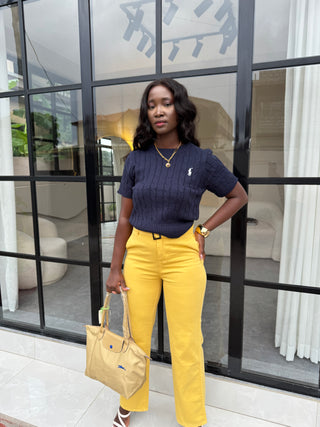 Dionne Yellow Non-Stretch Jeans