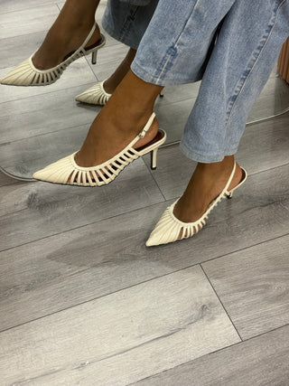 Valentina Cage Design Kitten Heels - Beige