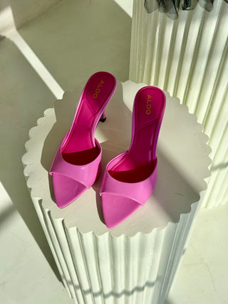 Vera Pink Patent Pointed-Toe Mules