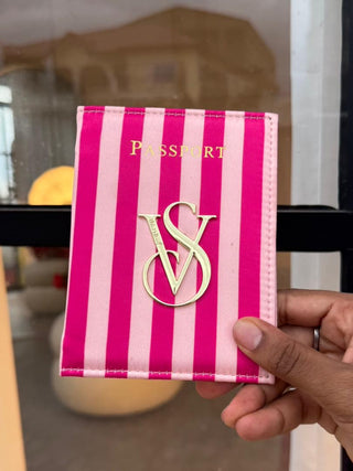 V Secret Pink Striped Passport Cover