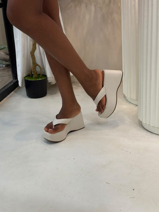 Bianca White Wedge
